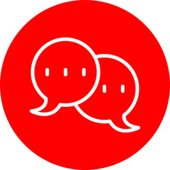 Comment Vector Line White Circle Red