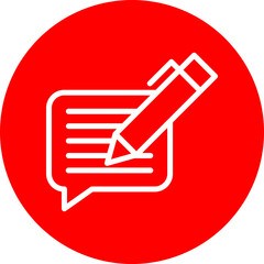 Write Message Vector Line White Circle Red