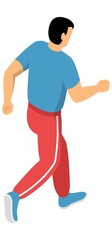 male athlete jogging vector illustration