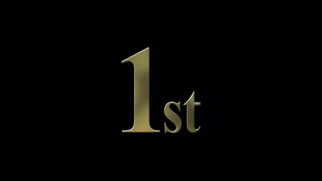 Shiny 1st place Liquid gold texture text