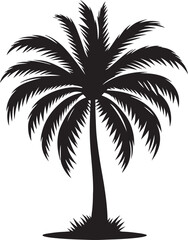 Obraz premium Coconut tree silhouette vector illustration