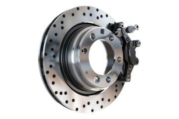 Photo of caliper and rotor isolated on transparent background