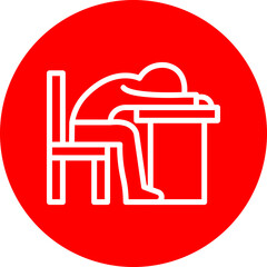 Tired Vector Line White Circle Red