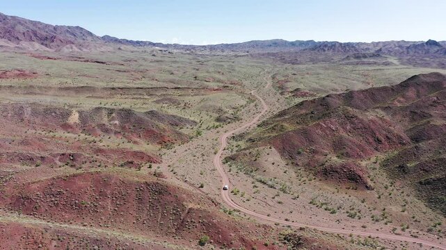 Drone Orbit in Katatau Mountains in Altyn Emel National Park, Kazakhstan