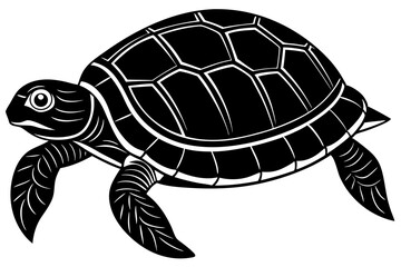 Turtle marine animal icon. Sea turtle silhouette. vector illustration


