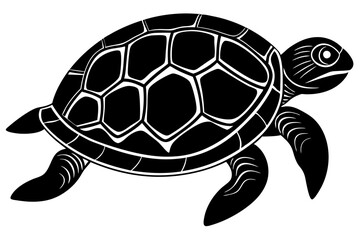 Turtle marine animal icon. Sea turtle silhouette. vector illustration


