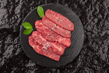 The name of the front leg beef part of Korean beef is called fan meat.
