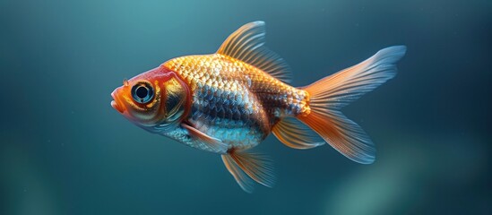 Fototapeta premium Goldfish Swimming in Blue Water