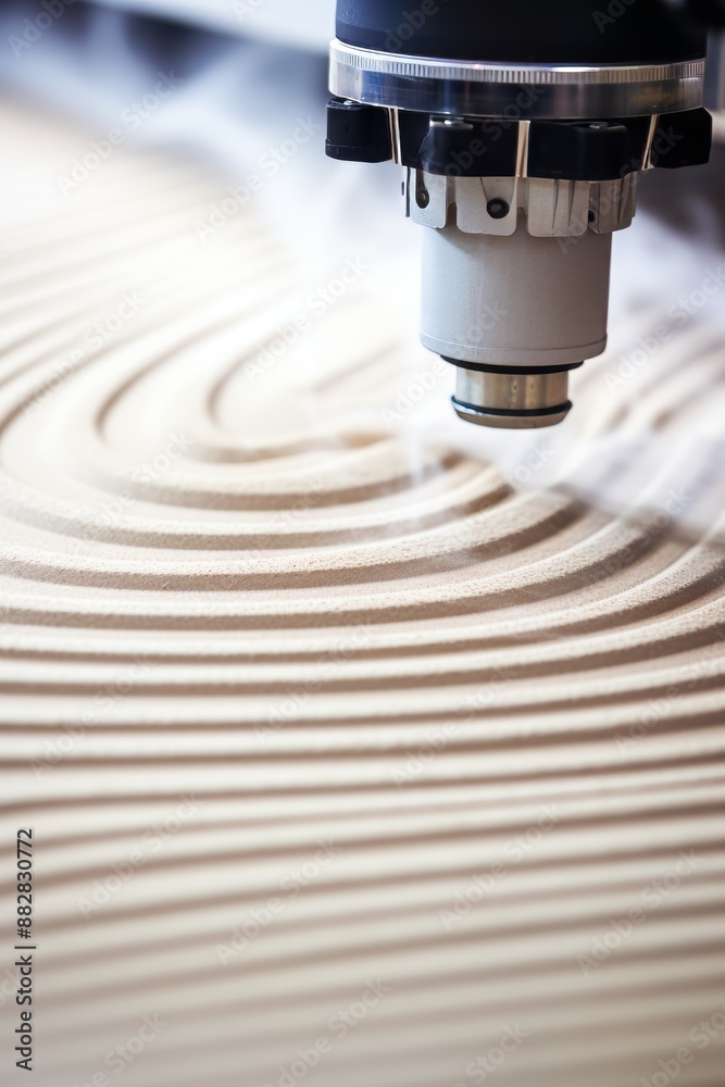 Poster cnc machining displays strength and versatility of composite materials in precision object creation