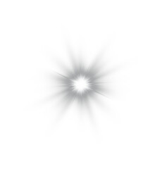 White  Bright Shiny Flash. Glow Star Burst