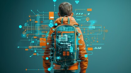 Quantum Education Revolution - Students using futuristic learning tools in digital classroom environment