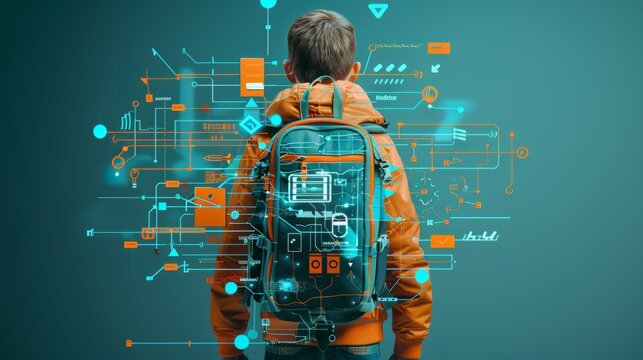 Quantum Education Revolution - Students using futuristic learning tools in digital classroom environment