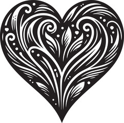 Heart shape silhouette. valentine silhouette