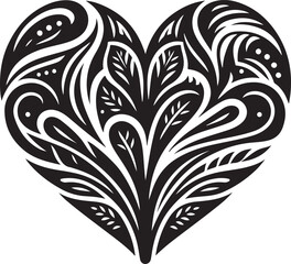 Heart shape silhouette. valentine silhouette