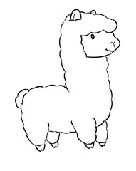 llama digital drawing illustration isolated