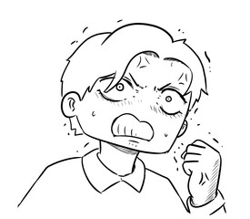 angry kid anime digital drawing illustration isolated