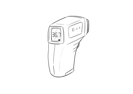 thermogun digital illustration drawing isolated