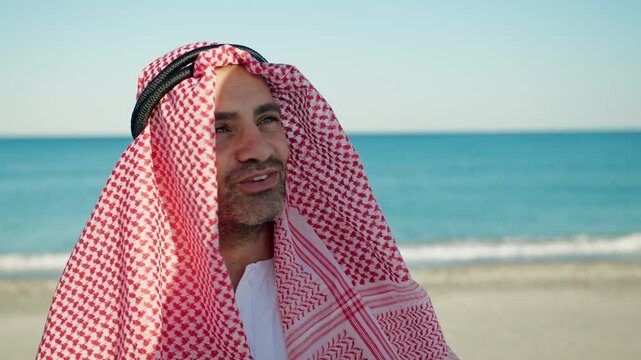 Sheik Relaxing And Talking To A Friend Pointing The Finger 