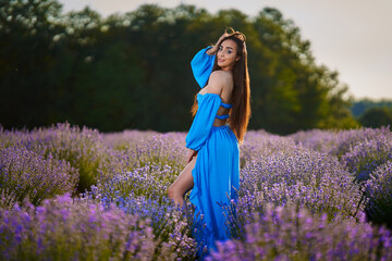 Woman in a lavender field