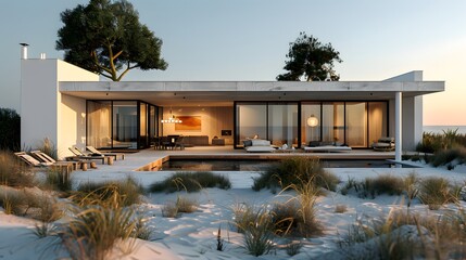 Modern Beachfront Villa with Pool and Scenic Ocean Views