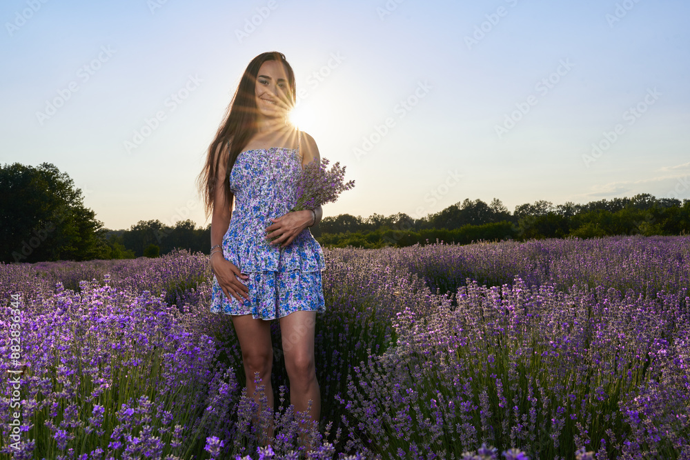 Canvas Prints woman in a lavender field