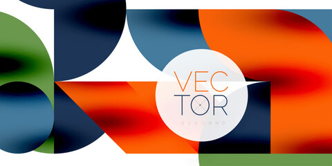 Shadow effect shiny circles and round triangles geometric modern art. Vector Illustration For Wallpaper, Banner, Background, Card, Book Illustration, landing page