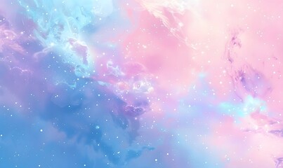 pastel pale blue and pink galaxy nebula background, Generative AI