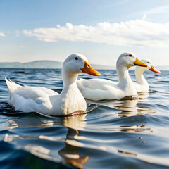 ducks in the water