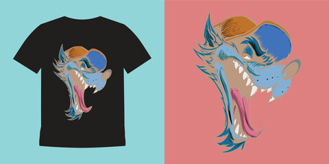 vector illustration of wolf head mascot Free Vector