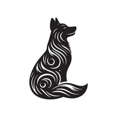 Dog silhouette vector image