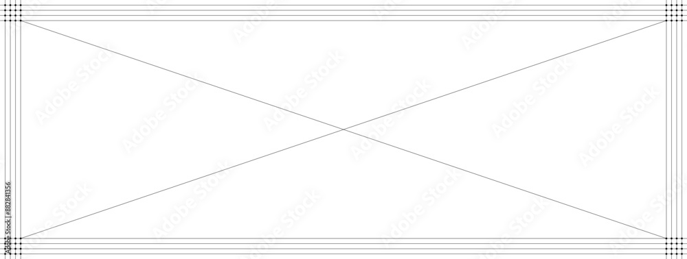 Wall mural blank empty white background for drawing template with outline border frame. vector.