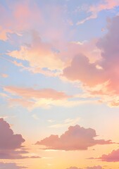 Fototapeta premium パステルカラーのメルヘンチックな空