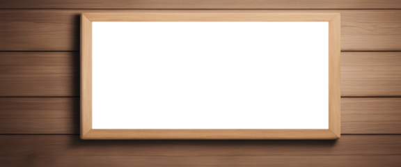 Wooden framed black chalkboard on a wooden wall, mockup concept