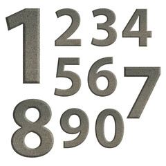 The shape of the number 1,2,3,4,5,6,7,8,9 or 1-9 is made of cement, Suitable for birthday, anniversary and Memorial Day templates	
