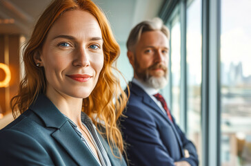 Senior Redhead Executive and Young Professional