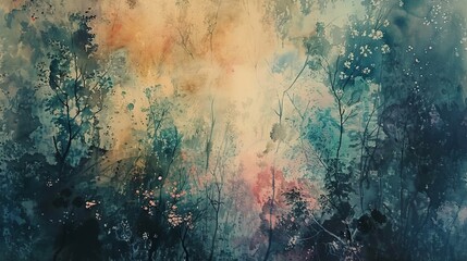 Obraz premium abstract watercolour painting, wilderness, nature, 