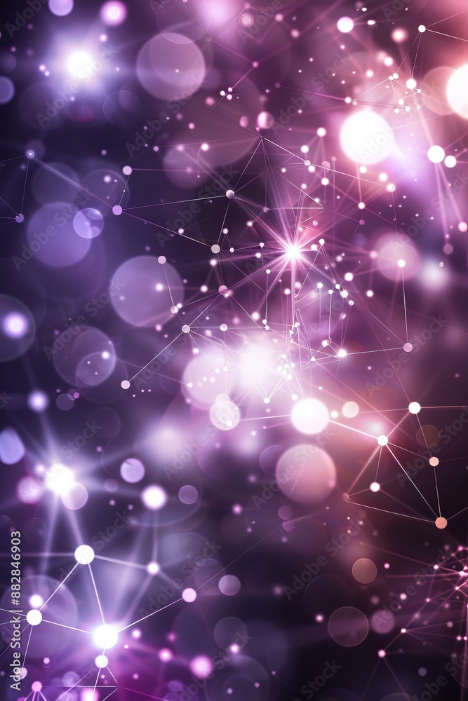 Poster vibrant neon binary code grid amidst abstract swirling shapes for a dynamic digital display