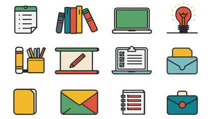 Office and business flat icons