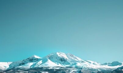 Fototapeta premium Snow mountains under a clear, Generative AI