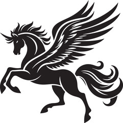 Obraz premium Pegasus silhouette vector design