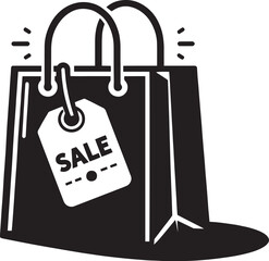 Shopping bag silhouette vector illustration isolated on a white background