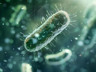 Fototapeta premium Magnified Microorganism in a Watery Droplet Microscopic World Revealed