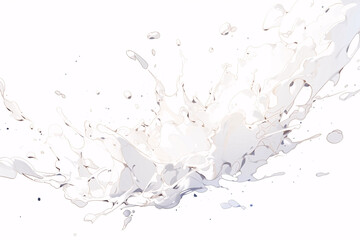 Fototapeta premium White liquid splash in mid-air - Vibrant fluid motion and purity on clean white background.