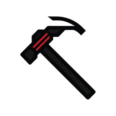 Hammer icon and logo design on  isolated white background