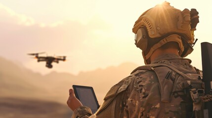 Modern Warfare Integration: Soldier with Tablet