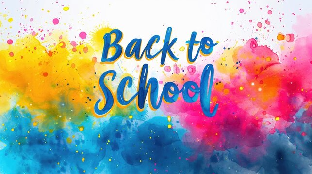 Joyful Watercolor Splash Art for School Start