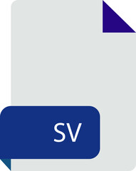 SV file extension icon crisp corners grey colors