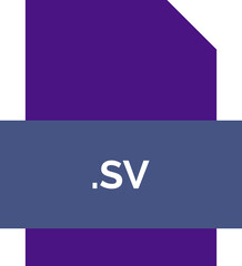 SV File extension icon fill crisp corners with symbol