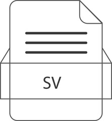 SV File icon black outline