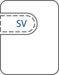 SV File icon thivk black outline